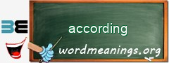 WordMeaning blackboard for according